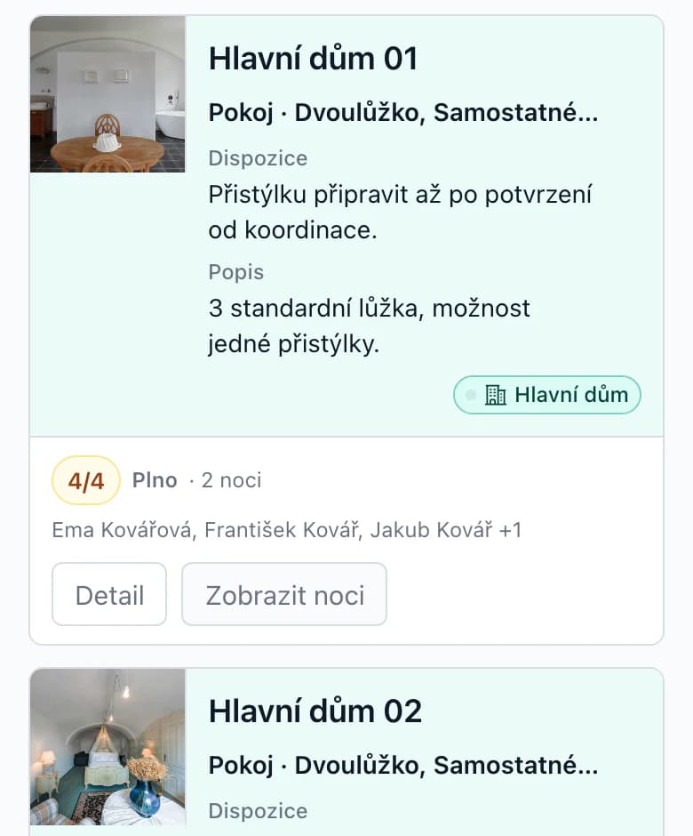 Ubytování na telefonu