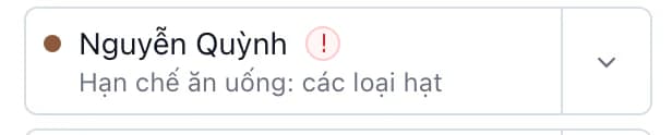 Khách Nguyễn Quỳnh có yêu cầu tránh hạt